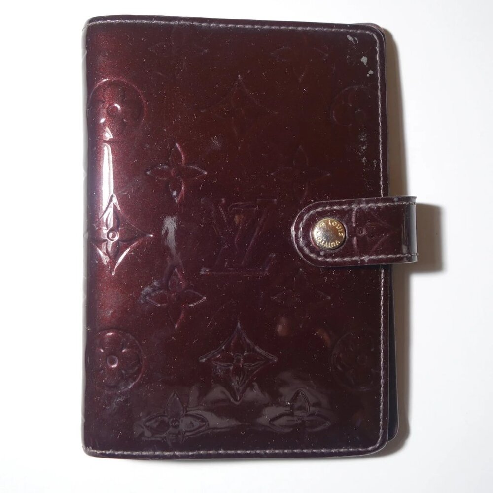 Louis Vuitton Rouge Fauviste Monogram Vernis Ring Agenda Cover, Size Small